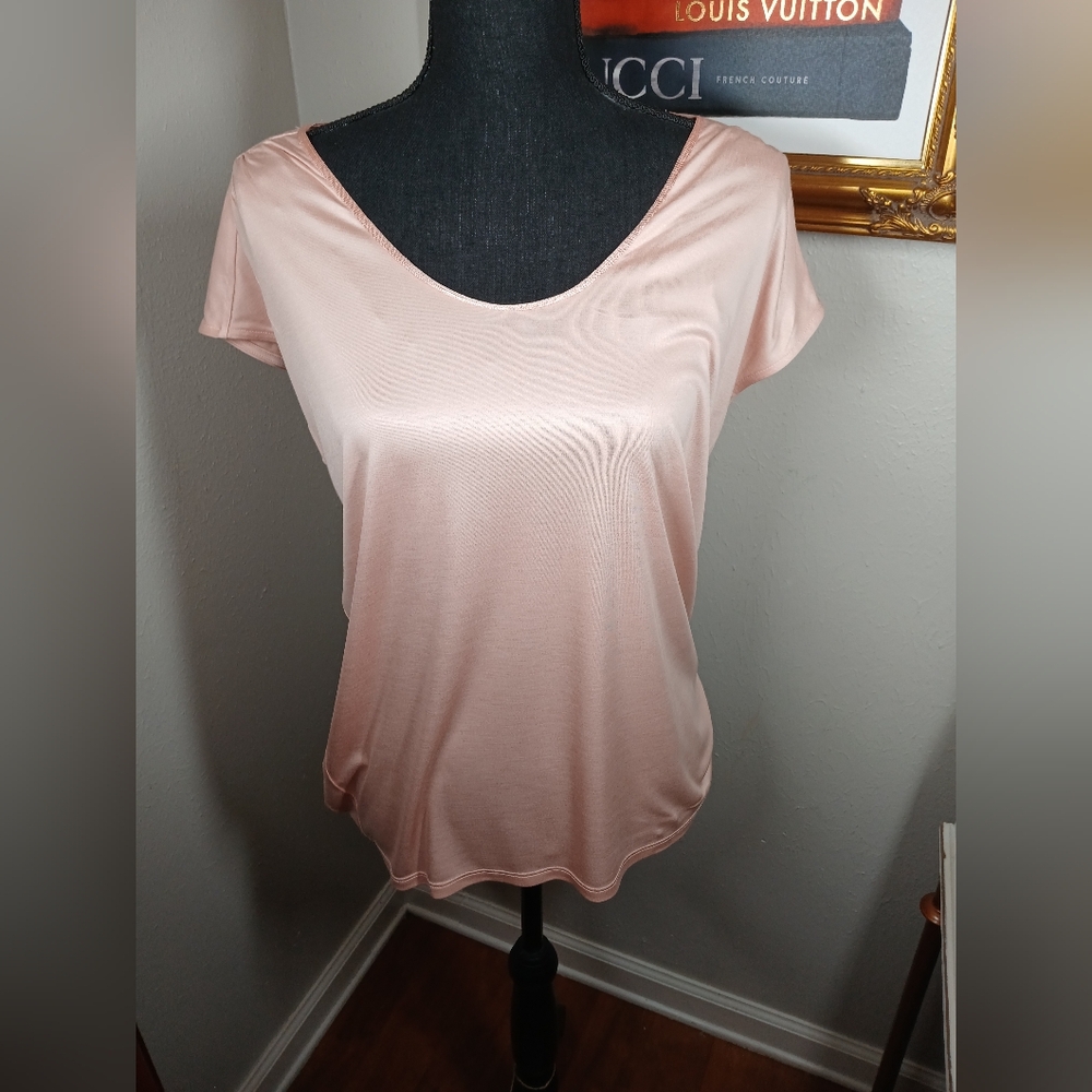 Chicos Pink Short Sleeve Blouse Size 1/M